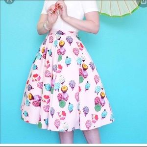 Tatyana Pink Rainy Day Umbrellas Full Skirt